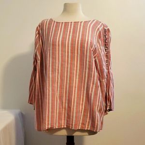 3 For $15 EUC Harlow & Rose R,W&B Striped Boho Top